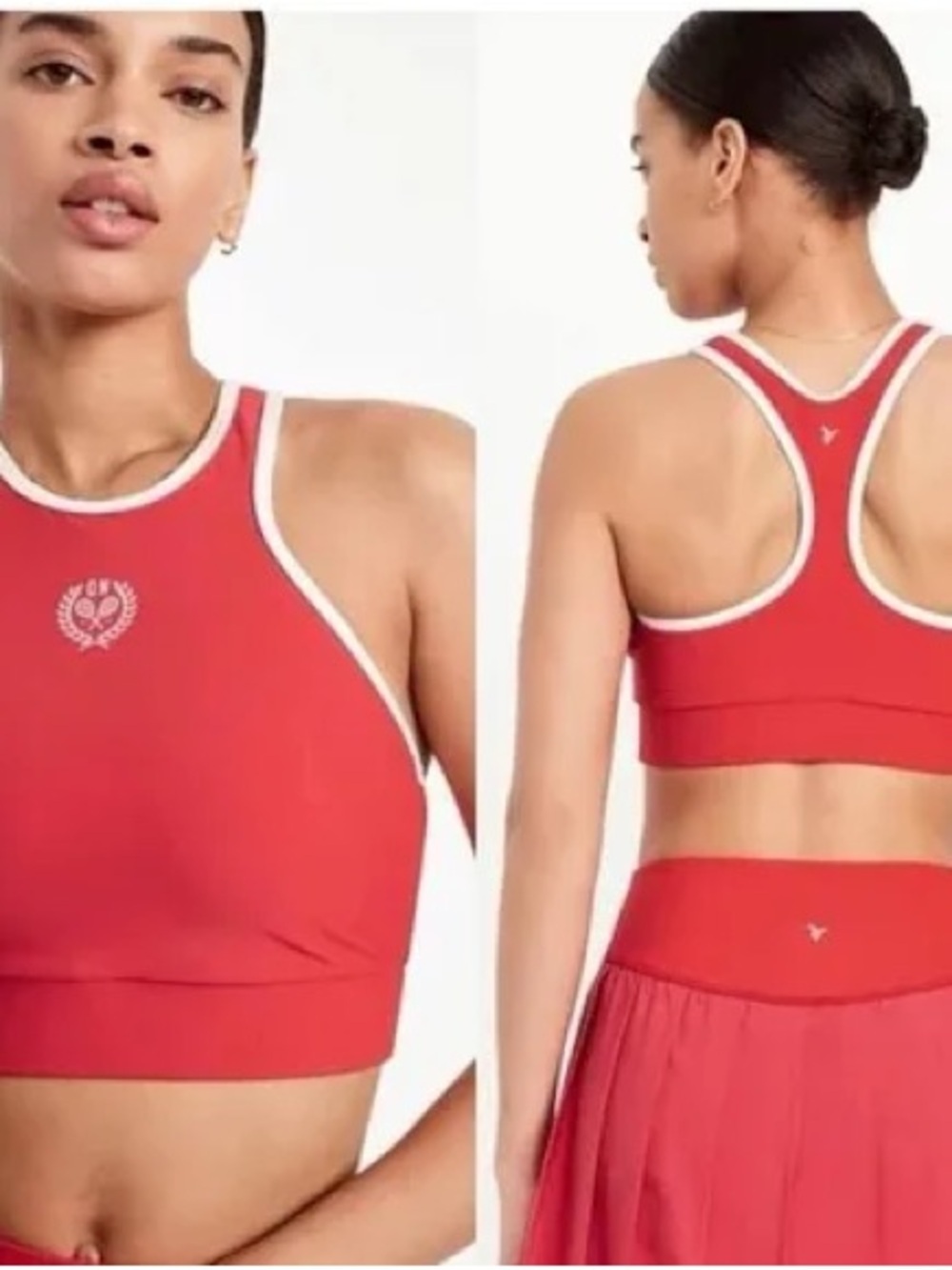 Old Navy PowerSoft Sports Bra Tennis Women Size M Red Support Racerback NWT